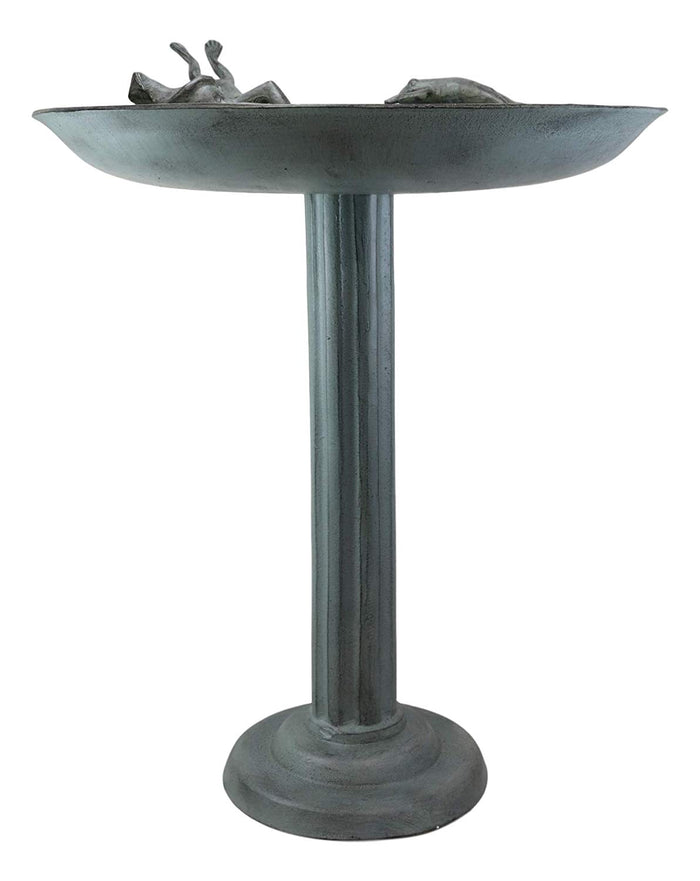Ebros Gift Ebros Gift 26" Tall Aluminum Metal Rustic Cozy Cottage Whimsical Trio Diving Frogs In Pond Plunge Party Garden Bird Feeder Or Bath Statue For Lawn Pool Patio Outdoors Decor Accent