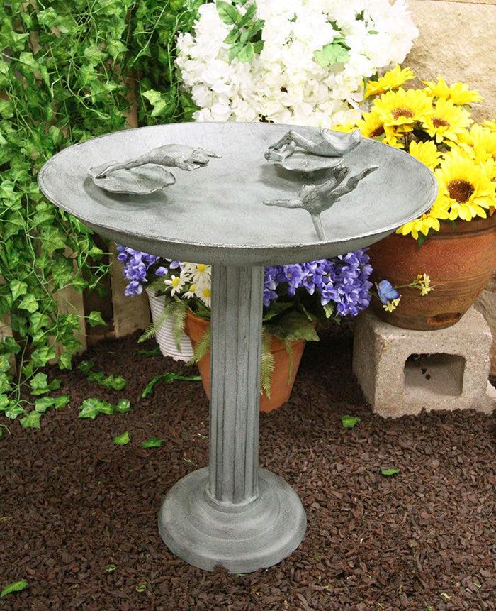 ebros gift Ebros Gift 26" Tall Aluminum Metal Rustic Cozy Cottage Whimsical Trio Diving Frogs in Pond Plunge Party Garden Bird Feeder Or Bath Statue for Lawn Pool Patio Outdoors Decor Accent