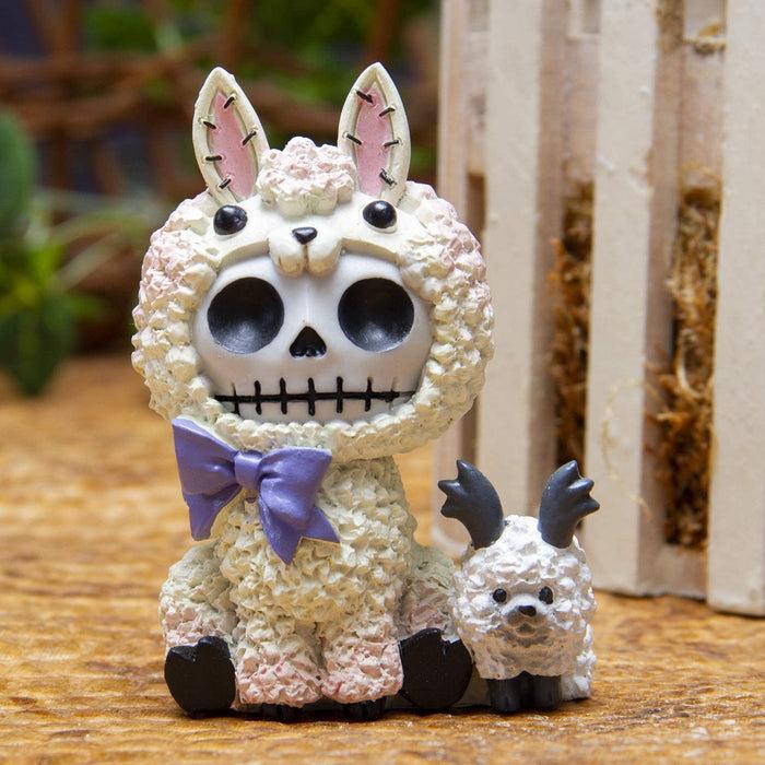 Ebros Gift Ebros Gift 3.25" Tall Furrybones Paco The Fluffy Sheep Lamb With Purple Ribbon Collectible Figurine
