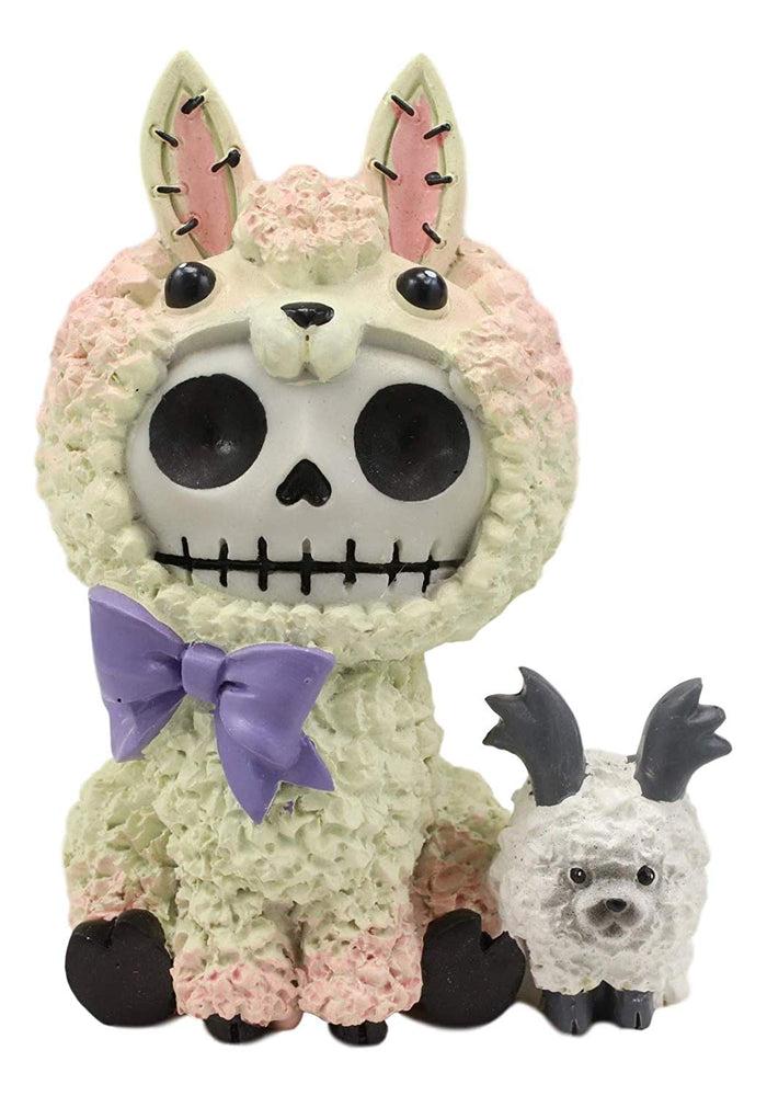 ebros gift Ebros Gift 3.25" Tall Furrybones Paco The Fluffy Sheep Lamb with Purple Ribbon Collectible Figurine