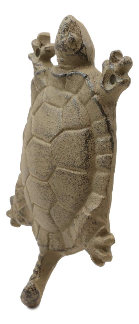 Ebros Gift Ebros Gift 5.75" Tall Nautical Ocean Sea Turtle Cast Iron Rustic Wall Coat Keys Leashes Hats (1)