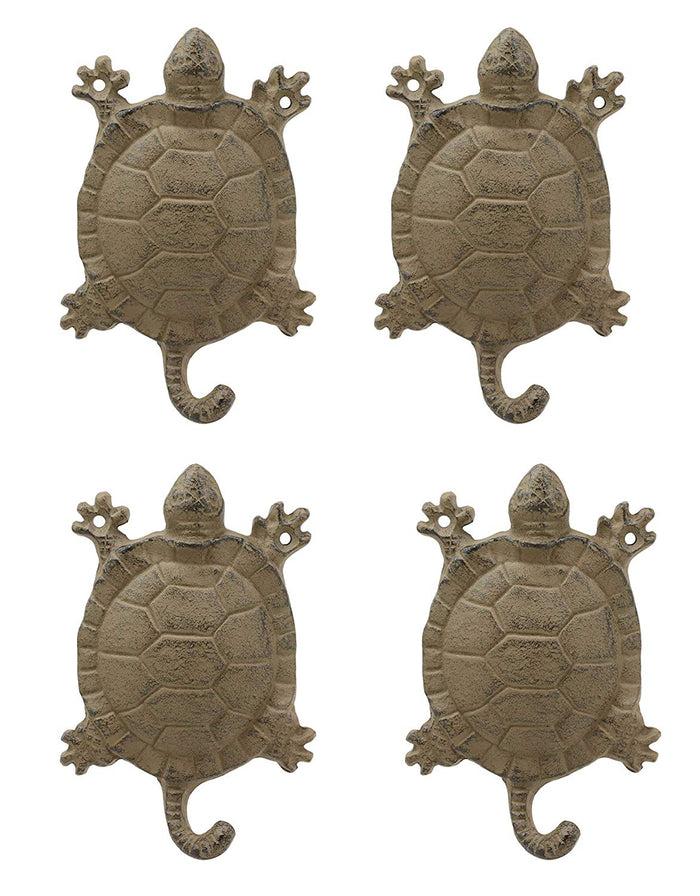 ebros gift Ebros Gift 5.75" Tall Nautical Ocean Sea Turtle Cast Iron Rustic Wall Coat Keys Leashes Hats (4)