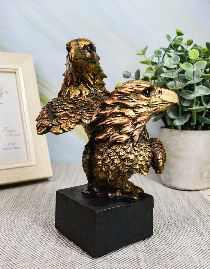 ebros gift Ebros Gift 6" Tall Bald Eagle and Eaglet Head Bust Figurine with Black Pedestal