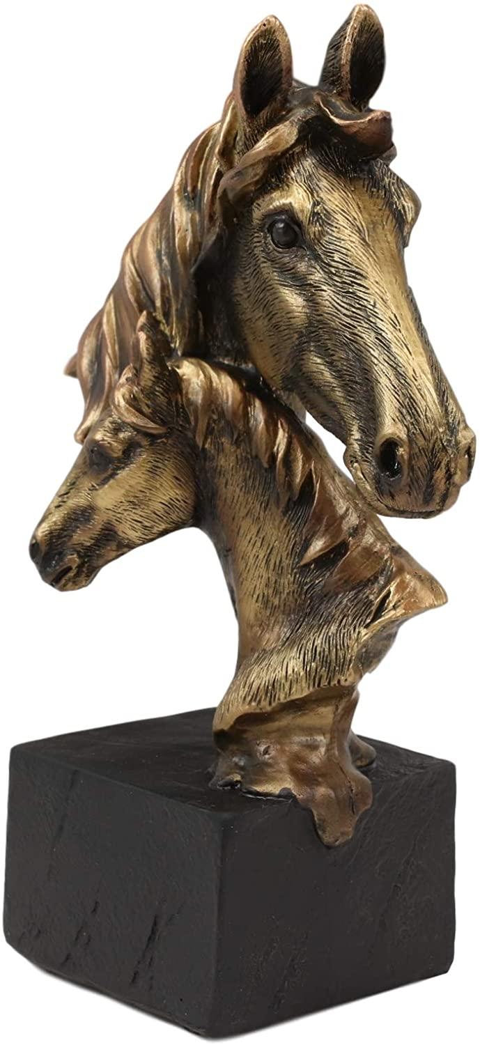Ebros Gift Ebros Gift 6" Tall Western Horse And Foal Head Bust Figurine With Black Pedestal