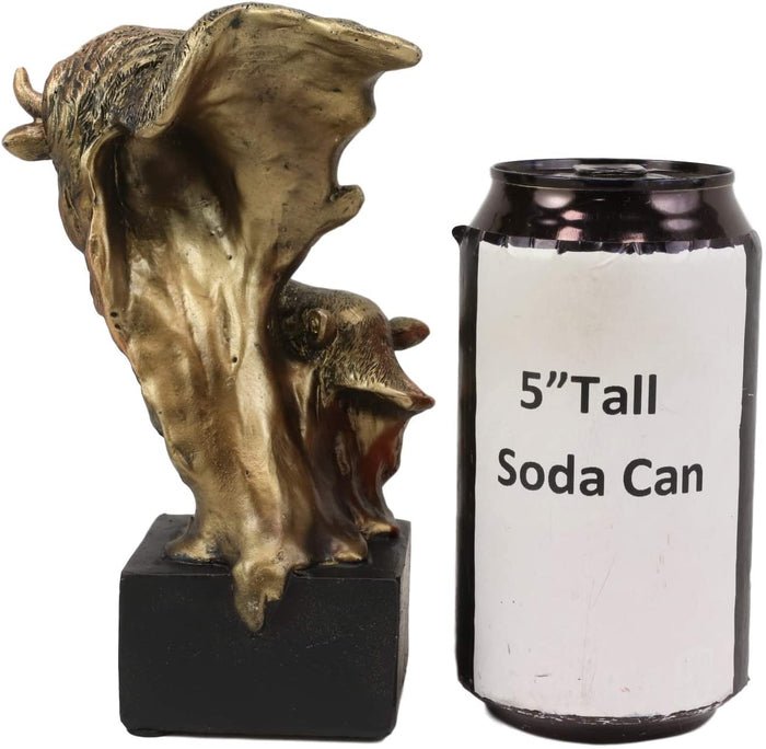 Ebros Gift Ebros Gift 6" Tall Wild Bison And Calf Head Bust Figurine With Black Pedestal