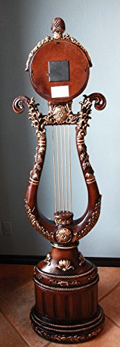 Ebros Gift Ebros Gift 67"H Large Vintage Harp Shaped Timeless Grandfather Clock Furnishing Decor