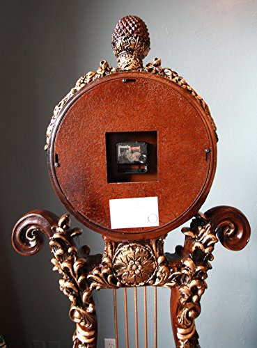 Ebros Gift Ebros Gift 67"H Large Vintage Harp Shaped Timeless Grandfather Clock Furnishing Decor