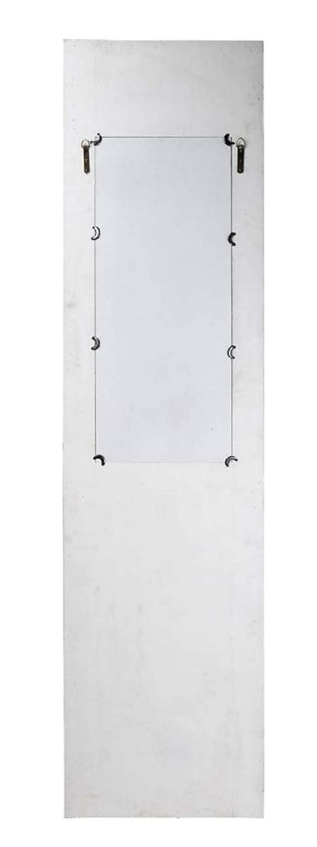 Ebros Gift Ebros Gift 76" High Off White Distressed Fir Wood Rustic Vintage Antique Finish Wall Decorative Mirror With Oversized Frame And Two Hooks Bathroom Vanity Mudroom Entryway Living Room Decorative Accent