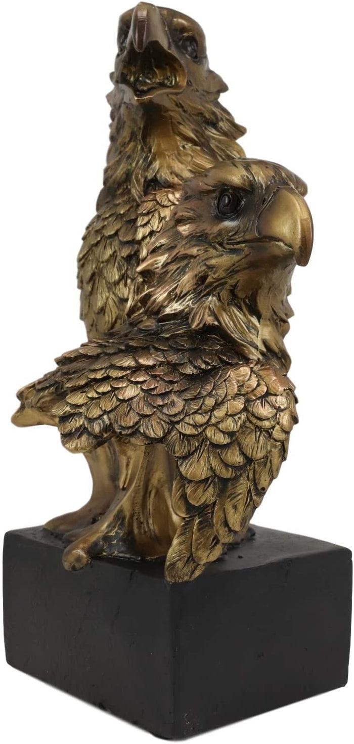 Ebros Gift Ebros Gift 9" Tall Bald Eagle And Eaglet Head Bust Figurine With Black Pedestal