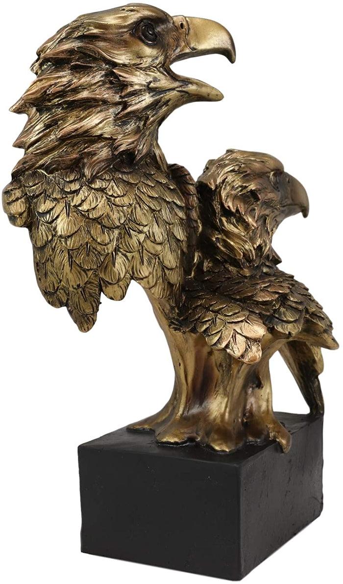 Ebros Gift Ebros Gift 9" Tall Bald Eagle And Eaglet Head Bust Figurine With Black Pedestal