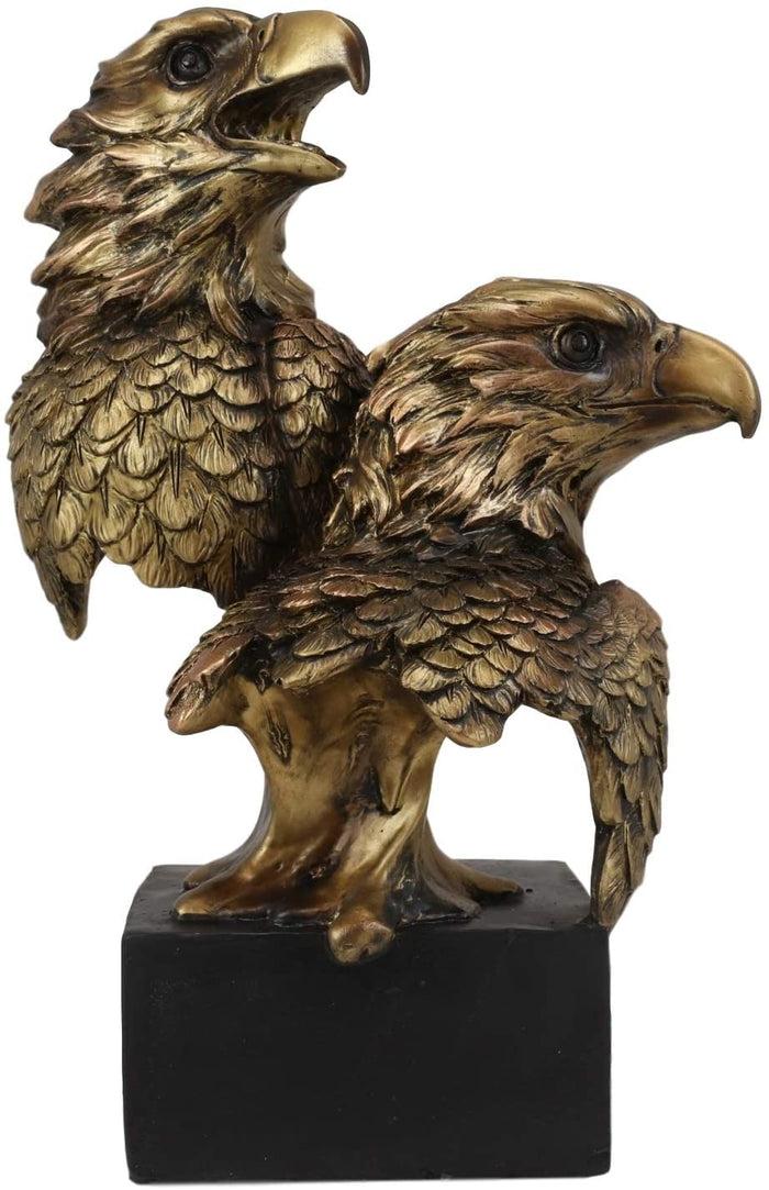 ebros gift Ebros Gift 9" Tall Bald Eagle and Eaglet Head Bust Figurine with Black Pedestal