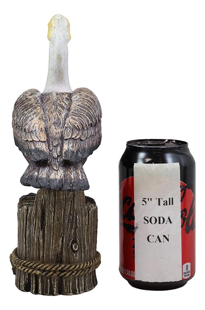 Ebros Gift Ebros Gift 9" Tall Ocean Marine Beach Coastal Diving Brown Pelican Perching On Getty Post Statue Home Decor Birds Pelicans Nature As Centerpiece Decorative Sculpture Figurine