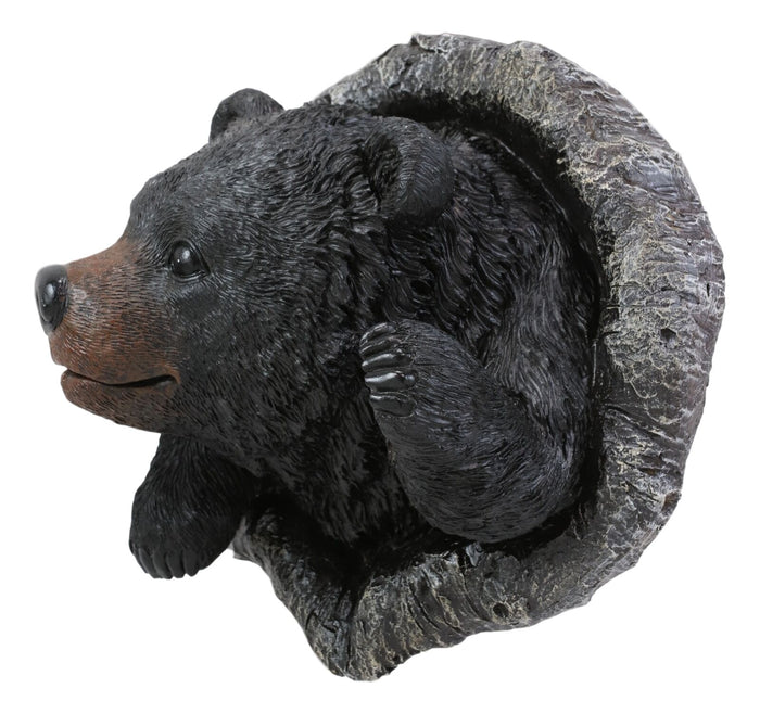 Ebros Gift Ebros Gift 9" Tall Western 'Hello' Black Bear Waving Paw Tree Bark Or Wall Hanging Decor Plaque Southwest Rustic Country Bears Vintage Decorative Accent For Walls Or Trees