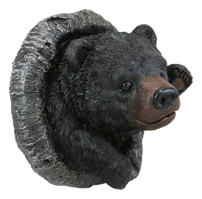 Ebros Gift Ebros Gift 9" Tall Western 'Hello' Black Bear Waving Paw Tree Bark Or Wall Hanging Decor Plaque Southwest Rustic Country Bears Vintage Decorative Accent For Walls Or Trees