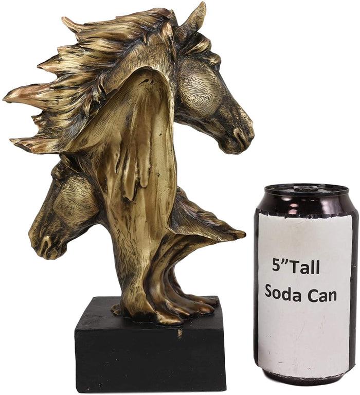 Ebros Gift Ebros Gift 9" Tall Western Horse And Foal Head Bust Figurine With Black Pedestal
