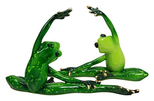 Ebros Gift Ebros Gift Active Yoga Frog Couple Stretching Decorative Figurine Set