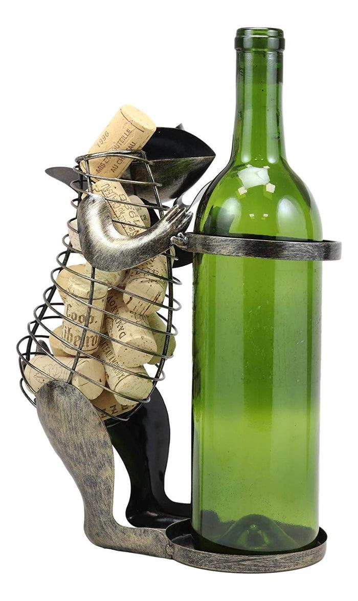Ebros Gift Ebros Gift Adorable Begging Pet Dog Decorative Cork And Wine Bottle Holder Sculpture Hand Made Steel Metal Animated Decor Figurine Home Kitchen Dining Wine Cellar Organizer Centerpiece