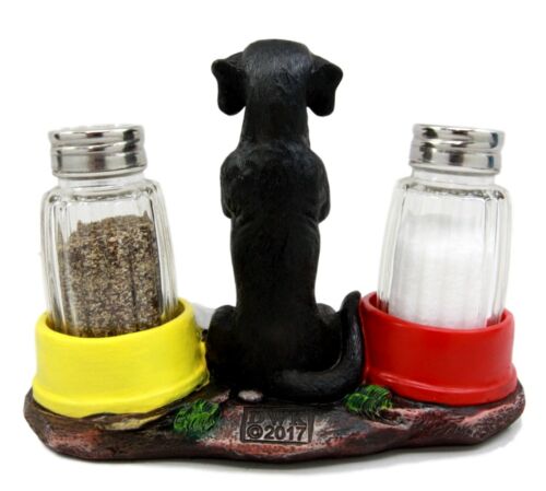 Ebros Gift Ebros Gift Adorable Black & Tan Dachshund Dog Decorative Glass Salt Pepper Shakers Holder Figurine Sausage Wiener Dog Collectible