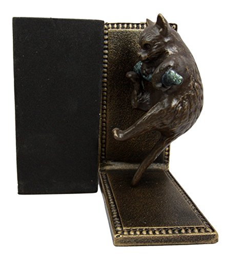 Ebros Gift Ebros Gift Adorable Feline Cat Kittens Climbing Branch Aluminum Decorative Bookends Figurine Set Of 2