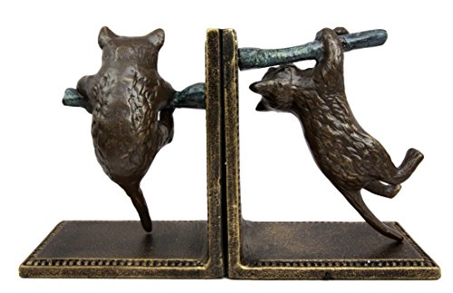 Ebros Gift Ebros Gift Adorable Feline Cat Kittens Climbing Branch Aluminum Decorative Bookends Figurine Set Of 2