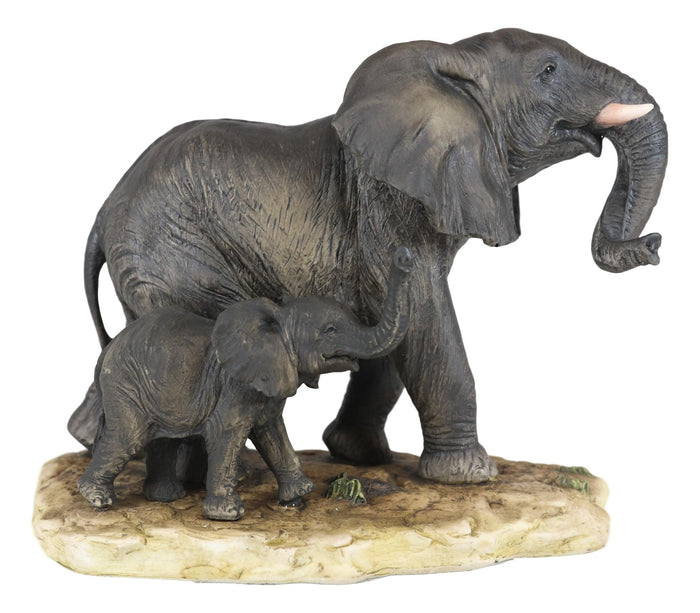 Ebros Gift Ebros Gift African Savanna Majestic Elephant With Young Calf Figurine 8.5" L