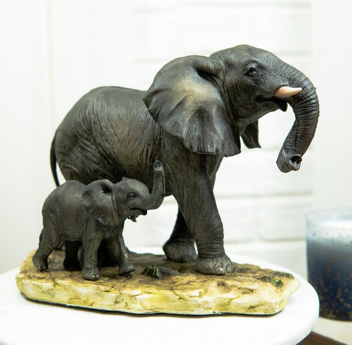 ebros gift Ebros Gift African Savanna Majestic Elephant with Young Calf Figurine 8.5" L