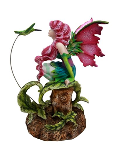Ebros Gift Ebros Gift Amy Brown Magenta Forest Fairy With Flirting Hummingbird Figurine 6"H