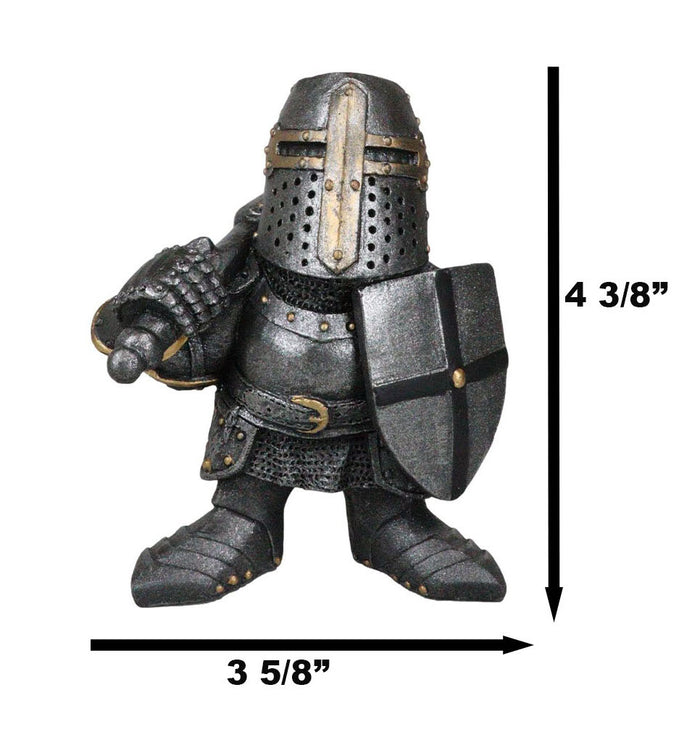 Ebros Gift Ebros Gift Anime Chibi Renaissance Medieval Knight Of The Cross Templar Crusader Figurine 4.5" Tall Suit Of Armor Miniature European Knights Sculpture Decor (Bardiche Axeman)