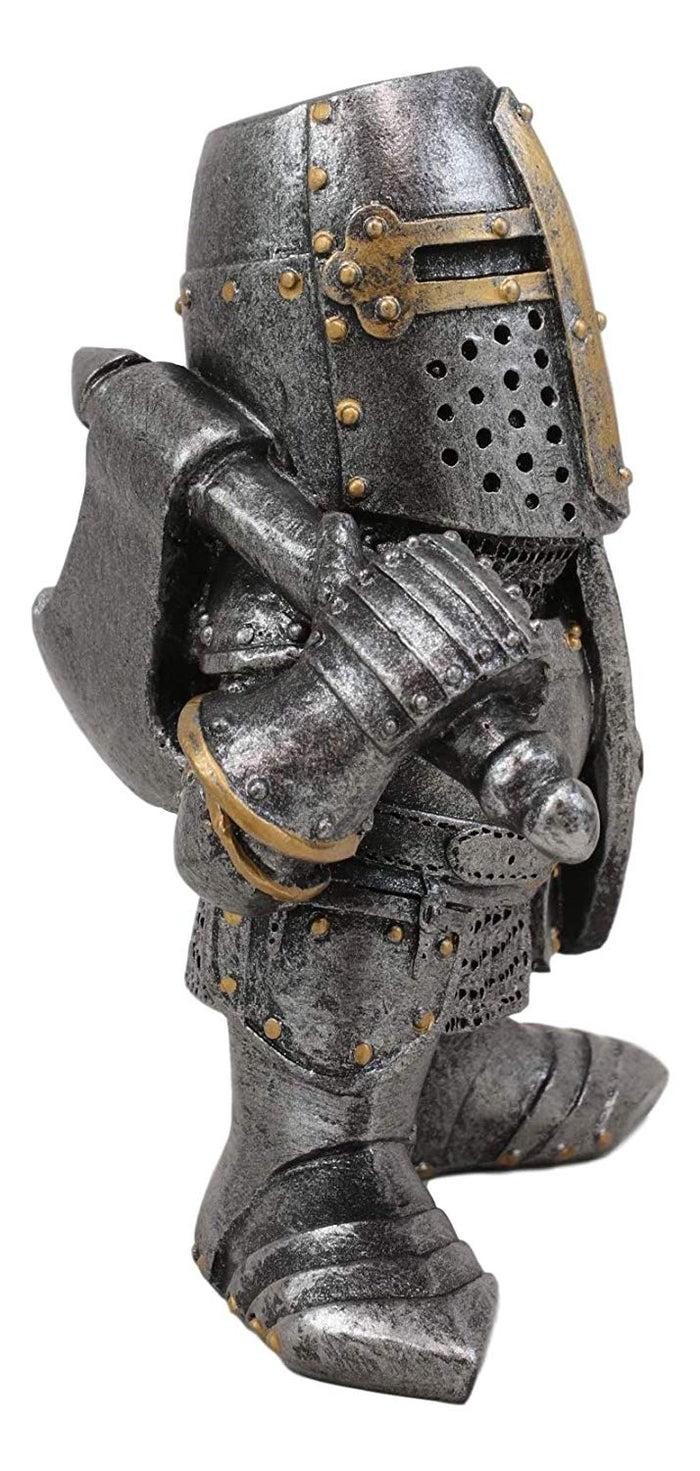 Ebros Gift Ebros Gift Anime Chibi Renaissance Medieval Knight Of The Cross Templar Crusader Figurine 4.5" Tall Suit Of Armor Miniature European Knights Sculpture Decor (Bardiche Axeman)