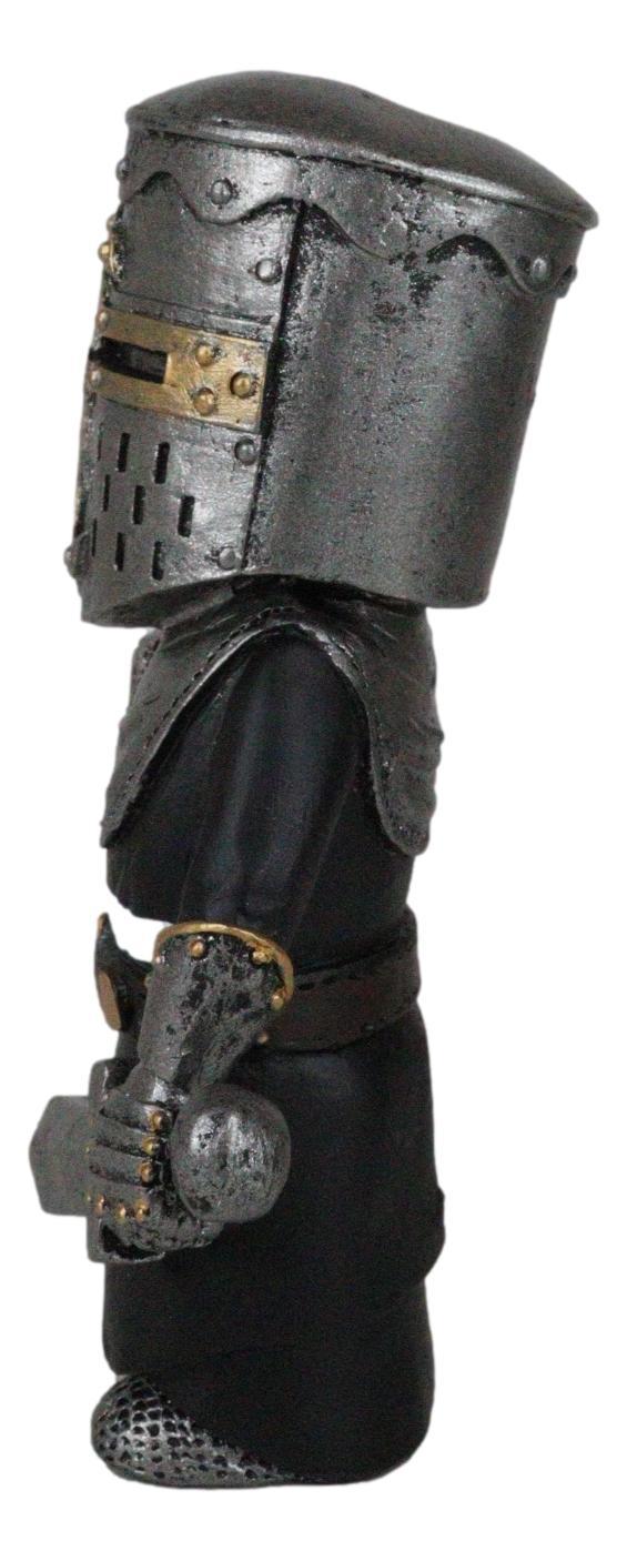 Ebros Gift Ebros Gift Anime Chibi Renaissance Medieval Knight Of The Cross Templar Crusader Figurine 4.5" Tall Suit Of Armor Miniature European Knights Sculpture Decor (Swordsman With Lion Heraldry Shield)