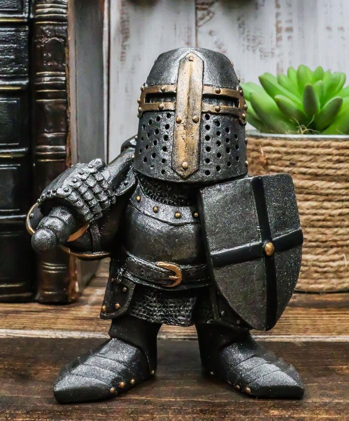 ebros gift Ebros Gift Anime Chibi Renaissance Medieval Knight of The Cross Templar Crusader Figurine 4.5" Tall Suit of Armor Miniature European Knights Sculpture Decor (Bardiche Axeman)