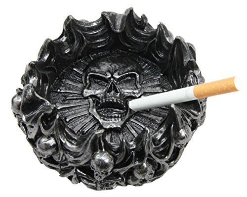 Ebros Gift Ebros Gift Arch Devil Skull Face Fire Hell Bone Spiral Cigarette Ashtray Resin Figurine