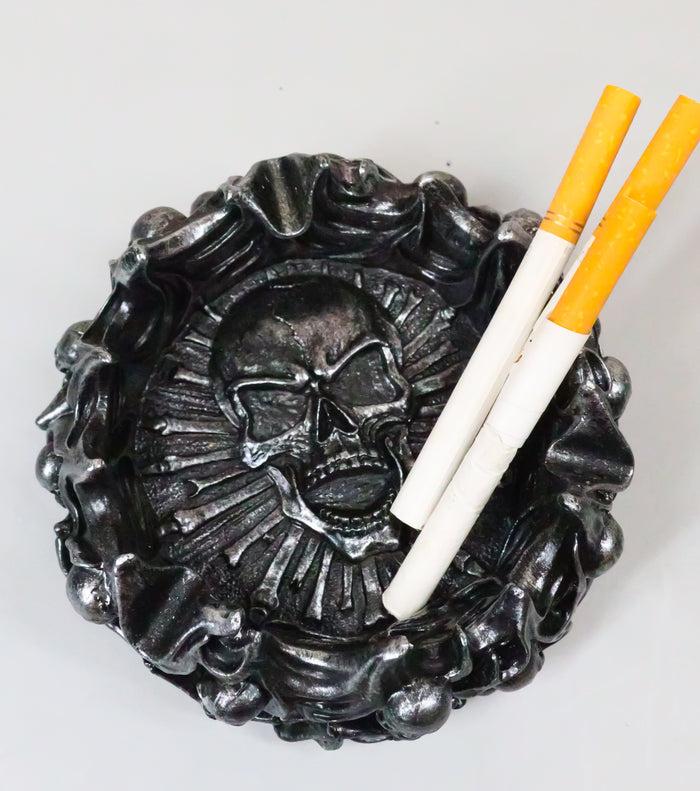 ebros gift Ebros Gift Arch Devil Skull Face Fire Hell Bone Spiral Cigarette Ashtray Resin Figurine