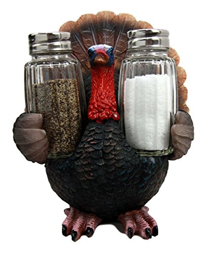 Ebros Gift Ebros Gift Autumn Season Thanksgiving Turkey Hen Salt Pepper Shakers Holder Figurine Set 6" H