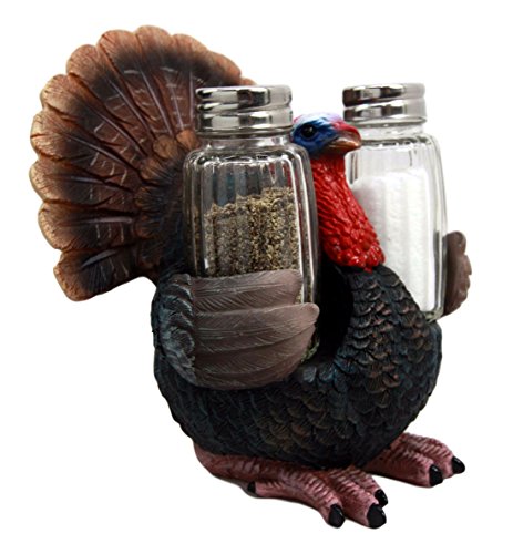 Ebros Gift Ebros Gift Autumn Season Thanksgiving Turkey Hen Salt Pepper Shakers Holder Figurine Set 6" H