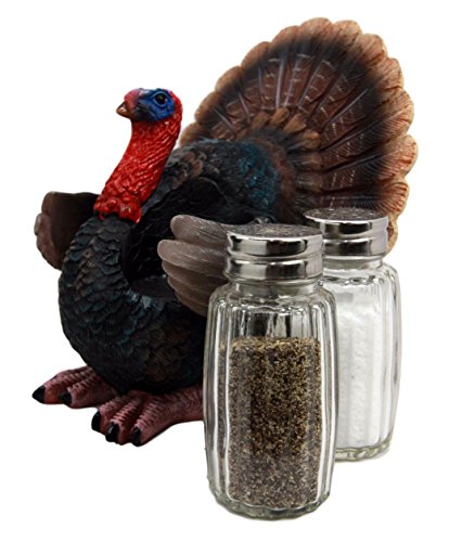 Ebros Gift Ebros Gift Autumn Season Thanksgiving Turkey Hen Salt Pepper Shakers Holder Figurine Set 6" H
