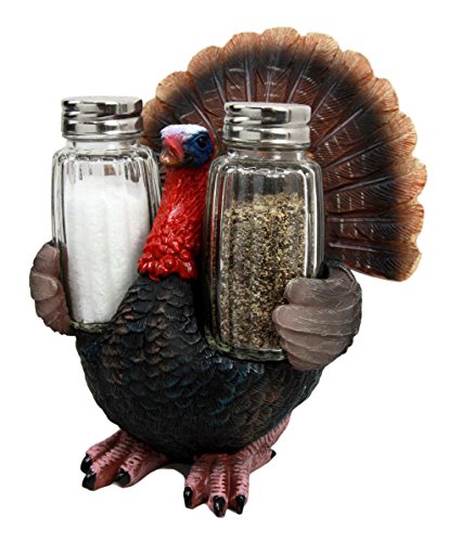 ebros gift Ebros Gift Autumn Season Thanksgiving Turkey Hen Salt Pepper Shakers Holder Figurine Set 6" H
