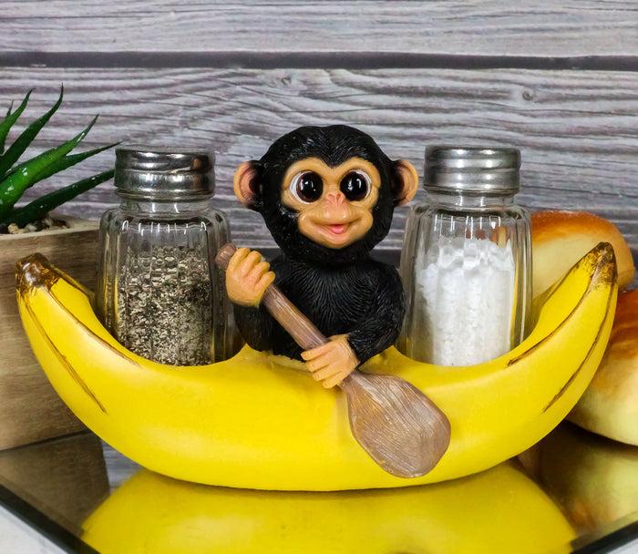 ebros gift Ebros Gift Baby Monkey Rowing In Banana Boat Salt & Pepper Shakers Holder Figurine Set