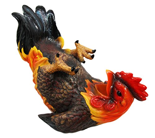 Ebros Gift Ebros Gift Barnyard Farm Rooster Chicken Wine Bottle Holder Caddy Figurine 11" L