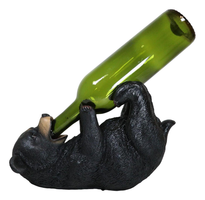 ebros gift Ebros Gift Big Black Bear Wine Oil Bottle Holder Figurine 10"Long Home Decor