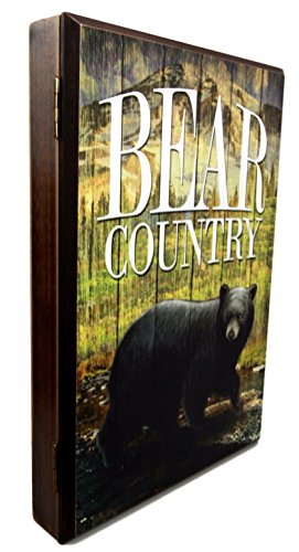 Ebros Gift Ebros Gift Black Bear Country Secret Safe Book Shaped Multiple Keys Decorative Storage Organizer