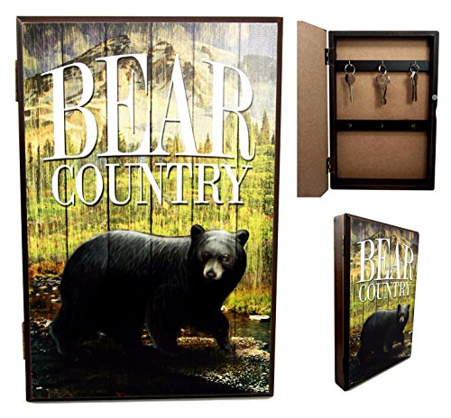 ebros gift Ebros Gift Black Bear Country Secret Safe Book Shaped Multiple Keys Decorative Storage Organizer