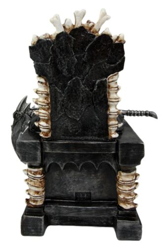 Ebros Gift Ebros Gift Black Holy Death Grim Reaper Sitting On Skeleton Throne Figurine 10.5" Tall Time Waits For No Man Angel Of Death With Scythe As Ossuary Home Decor Eternal Death Gates Of Hades