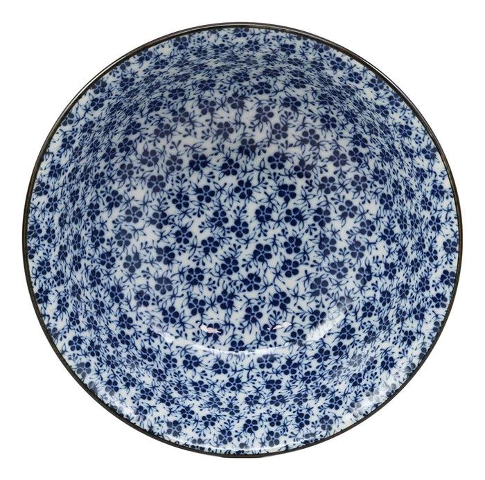Ebros Gift Ebros Gift Blue And White Ming Style Floral Petals Ceramic Bowls Pack Of 3 Ramen Pho Soup Bowl Set 32oz 8"Diameter Made In Japan