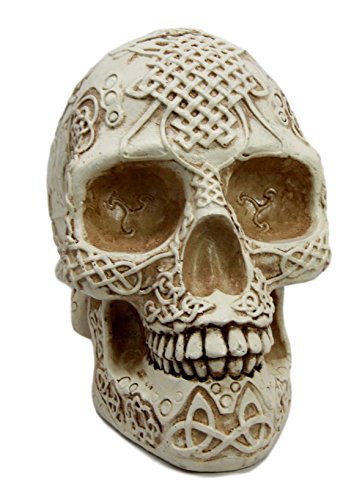 Ebros Gift Ebros Gift Bone Cream Celtic Lion Tribal Knot Tattoo Coat Of Arms Skull Money Bank Figurine