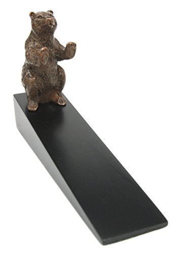 Ebros Gift Ebros Gift Brass Metal Grizzly Brown Bear Door Stop Stopper Wedge Home Decor
