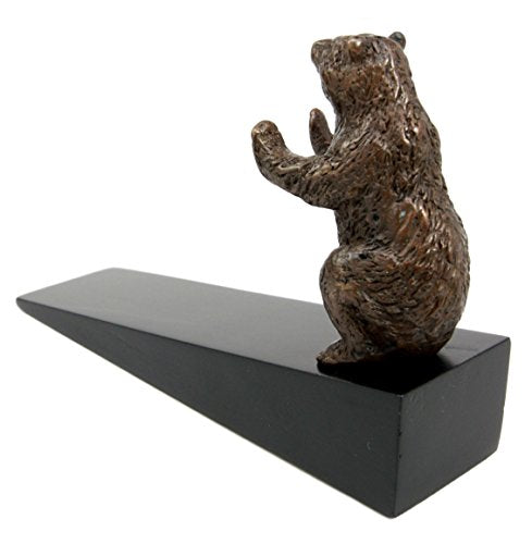 Ebros Gift Ebros Gift Brass Metal Grizzly Brown Bear Door Stop Stopper Wedge Home Decor
