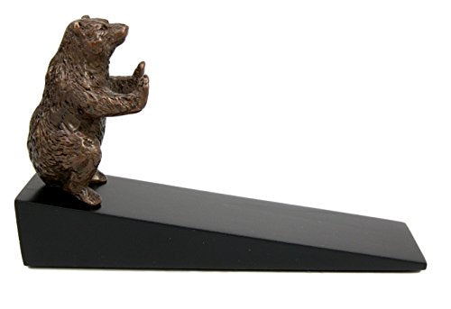 Ebros Gift Ebros Gift Brass Metal Grizzly Brown Bear Door Stop Stopper Wedge Home Decor