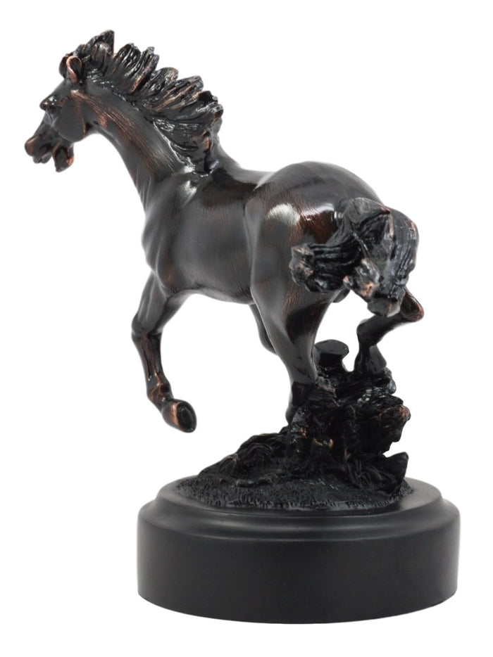 Ebros Gift Ebros Gift Bronze Electroplated Wild West Galloping Horse Statue 10.5" L Equestrian Beauty Steed Figurine