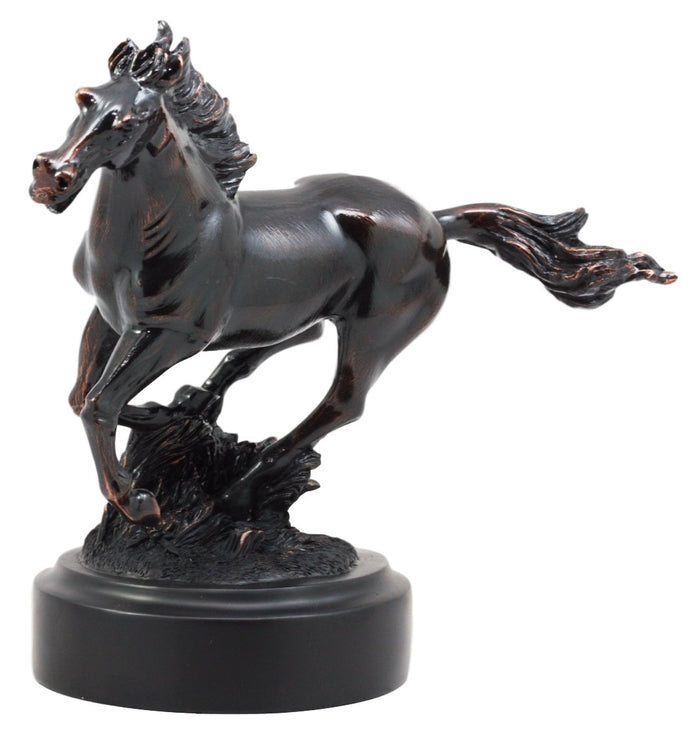 Ebros Gift Ebros Gift Bronze Electroplated Wild West Galloping Horse Statue 10.5" L Equestrian Beauty Steed Figurine